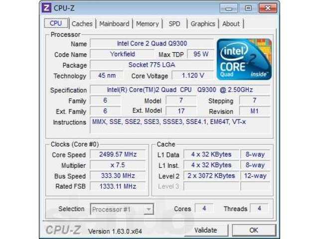 Процессор intel core 2 quad q9300 oem